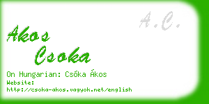 akos csoka business card